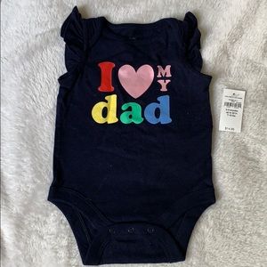 Baby Gap Navy blue I heart my dad onesie